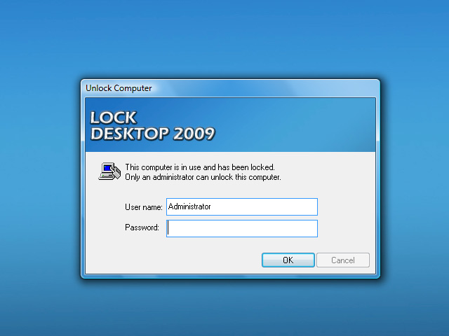 Lock Desktop 2009 Screen shot